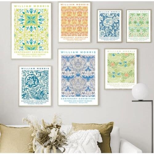 Vintage Flower William Morris Abstract Wall Art Canvas Painting Nordic Posters And Prints Pictures For Living Room Home Decor
