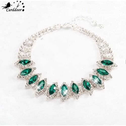 Carddoor Women Luxury Crystal Bracelets & Bangles Charm Rhinestone Chain Bracelet Fashion Jewelry Wedding Accessories