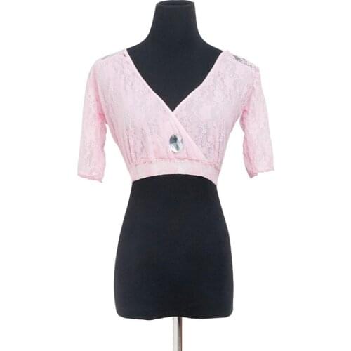 New Sexy lace top short sleeve Top Belly dance top V neck Belly dance Costume training wear dance Top belly dancing clothes 2041