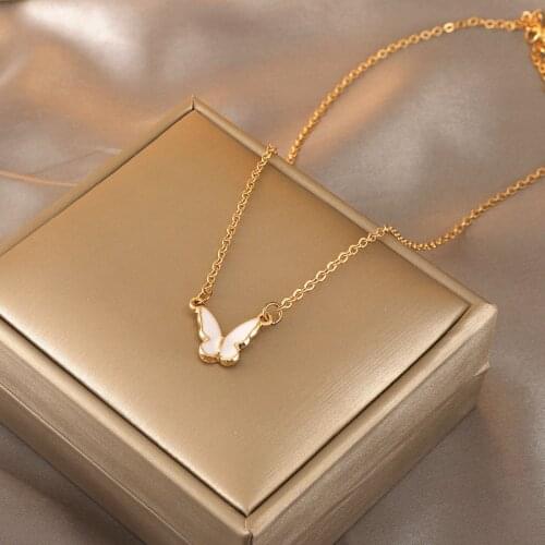 Bohemian Cute Butterfly Pendant Necklace for Women Party Accessories Clavicle Chain Fashion Female Chocker Jewelry