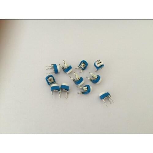 10pcs 100 ohm-1M ohm Carbon Film Trimpot Potentiometer RM-065 Trimming Potentiometer,Variable Resistor
