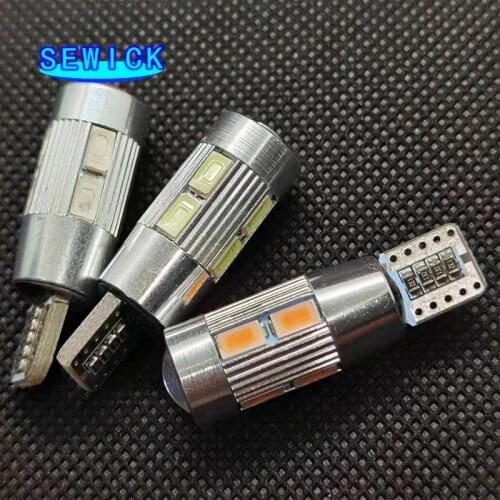 100PCS/lot T10 canbus led 10 SMD 5630 Chip 501 W5W 194 Error Free Car LED Lens Indicator Wedge Dome Light Bulb Lamp car styling
