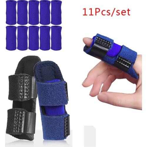 11Pcs/Set Finger Splint Fracture Protection Brace Corrector Support Tape Bandage