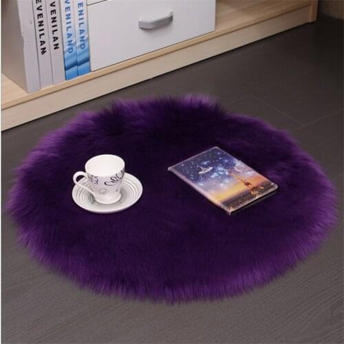 14 Colors Round Rugs 130CM Carpets Soft Faux Fur Wool Living Room Sofa Carpet Bedroom Mat Hairy Carpets Seat Fur Rug