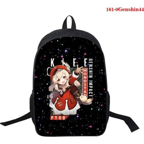 16inch 3D Print Genshin Impact Women Backpack Cartoon Mochila for Girls Boys Travel Rucksack Anime Shoulder Bag for Teenage Bags