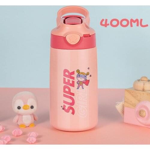 400ml New Kids Cartoon Drinking Bottles Double Layers 316 Stainless Steel Water Thermos Children Insulated Cups Portable Home
