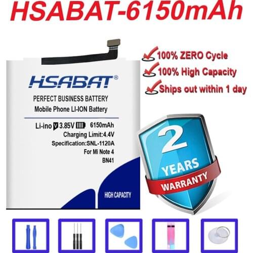HSABAT 5950mAh BN41 Battery For Xiaomi Hongmi Note 4 Redmi Note 4 free shipping Helio X20 Battery Redmi Note 4X Pro 4G+64G