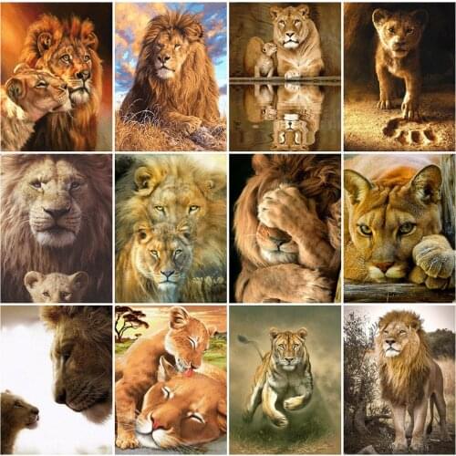 EverShine Diamond Mosaic Full Square Drill Lion Picture Rhinestones 5D DIY Diamond Painting Animal Cross Stitch Bead Embroidery