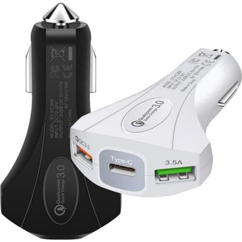 Quick Charger 3.0 type c Car Charger Adapter 7A QC3.0 Turbo Fast Charging 3 USB Car Mobile Phone Charger for iPhone Samsung