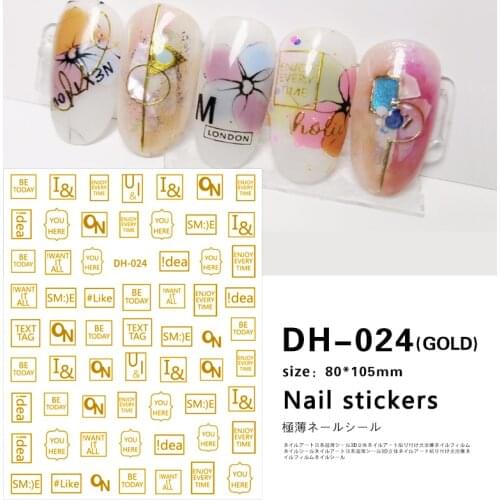 Black Letters Nail Polish Equipment Nail Sticker Set Nails Decoration Accesoires Nail Supplies Press On Nails Stickers and Decal