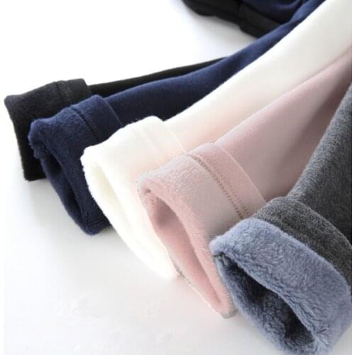 Girls winter plus velvet leggings baby kids trousers childrens cotton pants 3-10 years old