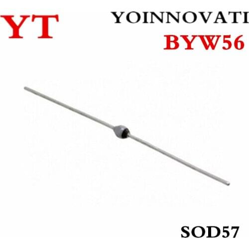 100 pcs/lot BYW56 DIODE 1000V 2A SOD57 TFK Ultra-high Speed Fast Recovery Diode Avalanche Diode