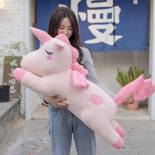Giant plush unicorn toys stuffed animal flying horse huggable dolls for kids girls Christmas birthday gift room decor