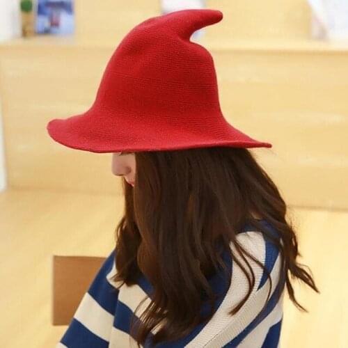 Halloween Wizard Witch Hat Kinitted-Wool Hats For Party Masquerade Cosplay Costume Halloween Hats Show Decor New