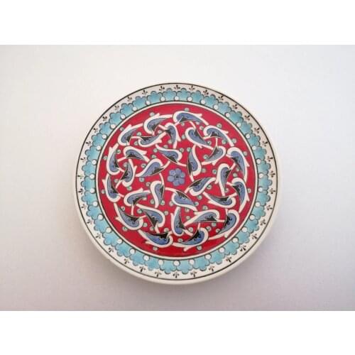 Classic pattern embroidered ceramic plate 18cm- 7in plates trays decorative plate yoga marble tray ceramic bowl decorative tray