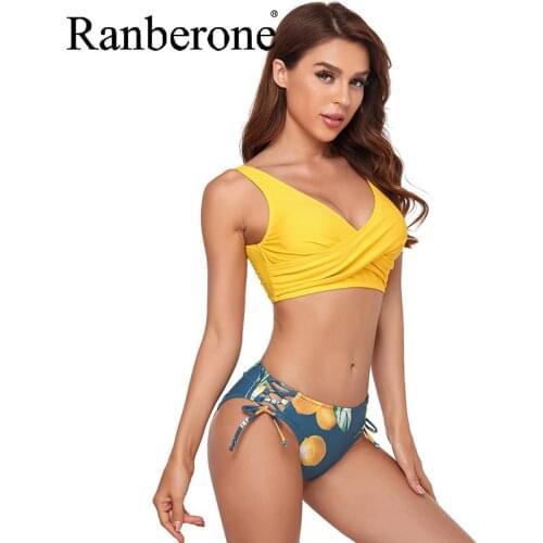 Swimsuit Women Solid Sexy Bikini 2021 Push Up Swimwear 2 Pieces High Waist Bikini Tankini Swimsuits Sexy Bathing Suit Women