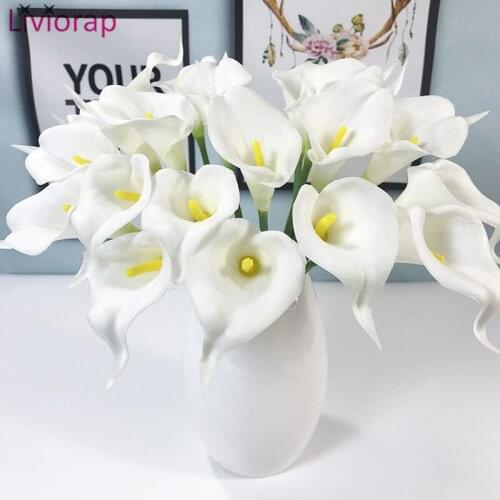 Liviorap Artificial Calla Lily Flowers Artificial Dried Flowers Bouquet Home Artificial Flowers for Wedding Fake Bouquet