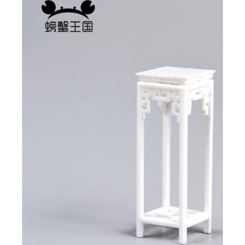 5pcs 1:25 Dollhouse mini Furniture Miniature Doll White accessories Chinese Style Plastic Ancient High flower stand