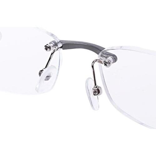 Aluminum Metal Rimless Reading Glasses Presbyopic Eyeglass Resin Lense +1.0~+3.5
