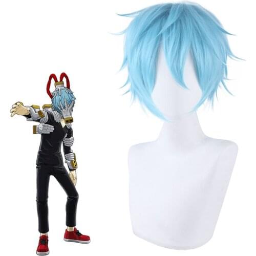 My Hero Academia Shigaraki Tomura Cosplay Wig Costume Boku no Hero Academia Halloween Party Midoriya Fighter Blue Hair Wigs