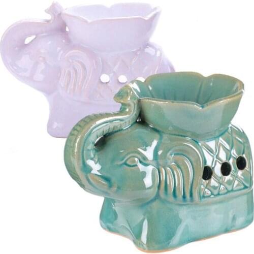 Thailand Style Candle Holder Gift Petal Elephant Aromatherapy Burner Essential Oil Furnace Ceramic Crafts Aroma Burner Lamp