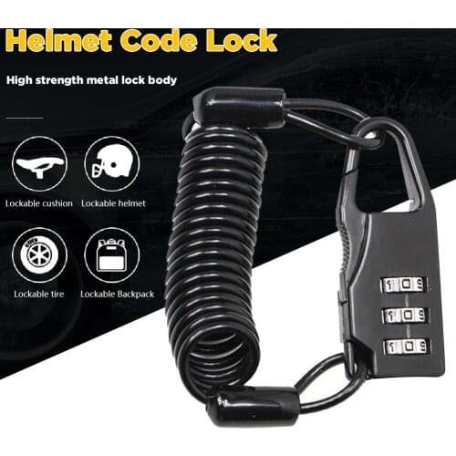 Anti-Theft Lock Resettable Portable Bike Digit Combination Spring Cable Lock Bike Bicycle Cable Lock for Travel Luggage Helmet