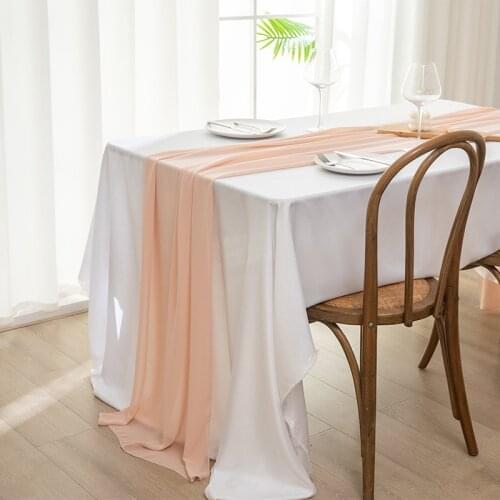 Chiffon Table Runner Tablecloth Romantic Wedding Party Tablecloth Rectangular Dining Table Tablecloth