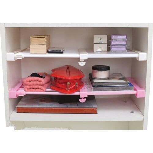 1PC Wardrobe Storage Rack Free Telescopic Spacer Frame Bathroom Shelves Clothes Shoes Closet Holder Kitchen Organizer OK 0570