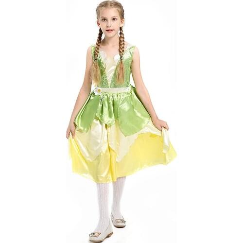 Girl Halloween Flower Fairy Princess Dress Up Festival Party School Activity Costume Anime Snow White Cosplay Sleeveless Skirt
