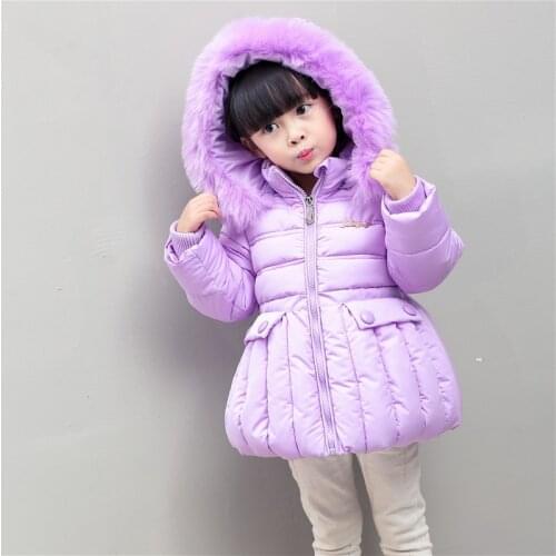 Baby Girls 2017 New Winter Coat Girl Kids Children Thick Warm Cotton Padded Hoodies Coats Clothes