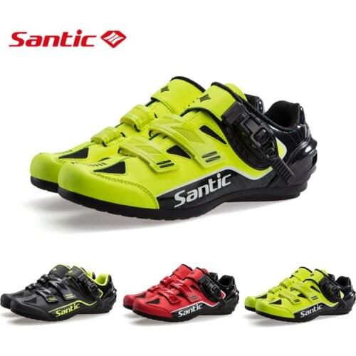 Santic Cycling Sport Shoes No-Lock Non-Slip Riding Bicycle Shoes MTB Road Bike Professional Competition Athletic Racing Sneakers