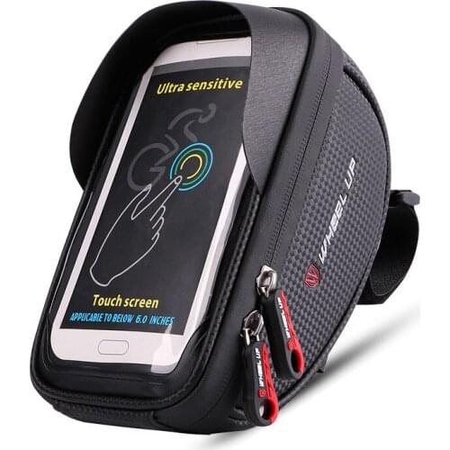 Cycling Bag Bicycle Bike Head Tube Handlebar Cell Mobile Phone Bag Frame Holder Waterproof Mount Pouch Case With Touch Screen