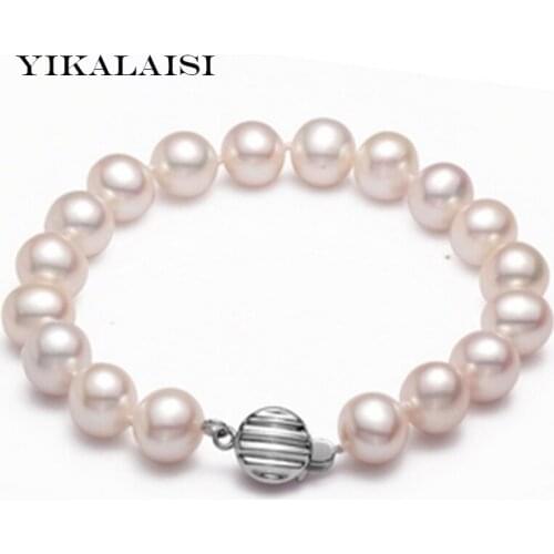 YIKALAISI 925 sterling silver jewelry new pearl jewelry 8-9mm Natural Pearl Bracelet for Women Bracelet with Best Gifts