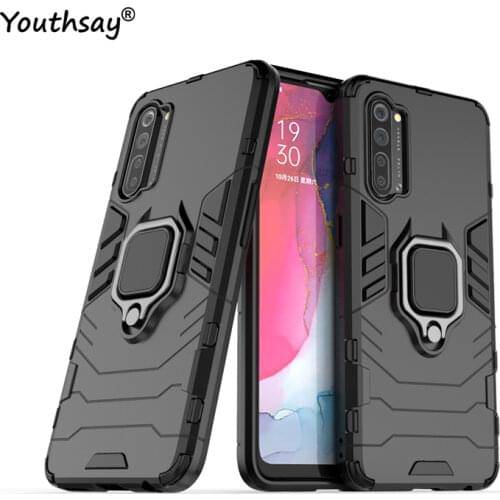 Protective Case For Oppo Reno3 Case For Oppo Reno 3 Cover Armor Shell Fundas Finger Ring Robot Rubber Cover For Oppo Reno 3 Pro