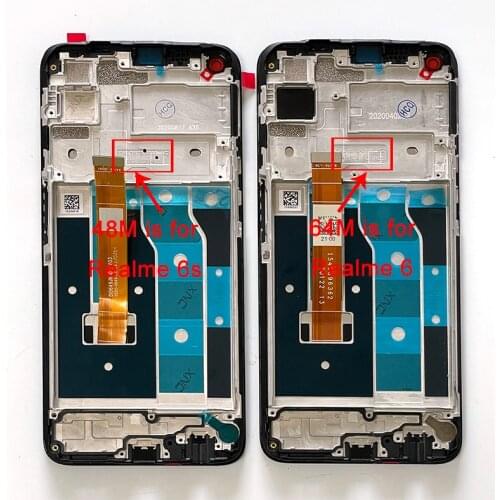 6.5'' For Oppo Realme 6S RMX2002 Lcd Display Screen Touch Panel Digitizer For Realme V5 Realme Q2 RMX2117 Display Replacement