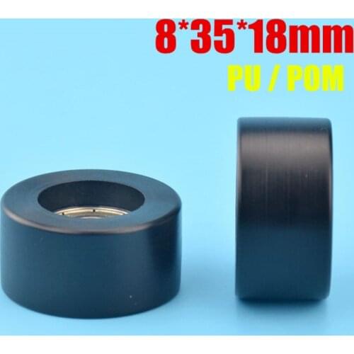 1pcs 8*35*18mm embedded 608ZZ bearing pulley, flat roller, POM / nylon flat wheel