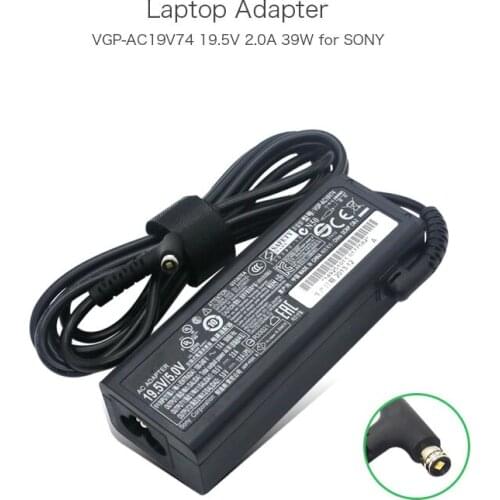 100% New Original 19.5V 2A VGP-AC19V40 VGP-AC19V73 VGP-AC19V74 Power Supply for Sony VAIO Fit 13A Series Flip PC AC DC Adapter
