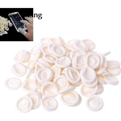 100pcs Disposable Latex Rubber Finger Cots Sets Fingertips Protector Gloves New