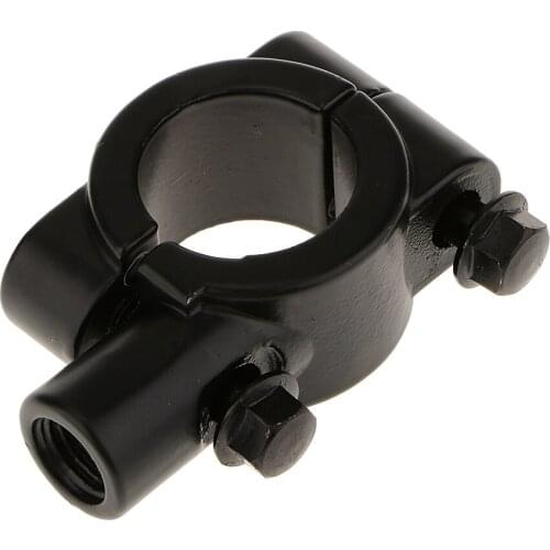 2x Motorcycle Handlebar Mirror Mounting Clamp Bracket Holder Black