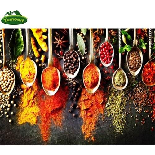 5D DIY Diamond Painting Kitchen Seasoning Full Square Diamond Embroidery Home Kitchen Decoration Mosaic Picture Of Rhinestones