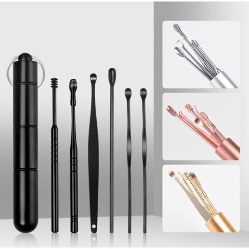 6PCs Stainless Steel Earpick Ear Cleaner Spoon Ear Care Cleaning Tool Ear Wax Removal Kit Ear Wax Remover Ear Wax Removal Tool