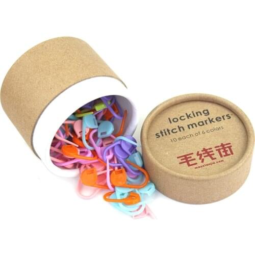 60Pcs Plastic Knitting Crochet Locking Stitch Markers Knitting Tools with Storage Box