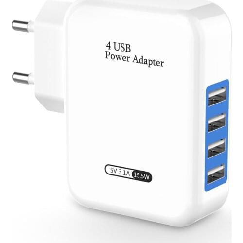 4USB Power Adapter 15W EU/US For iPhone Huawei Samsung Xiaomi Mobile Phone 4 Ports Fast Wall Charger QC3.0 charger
