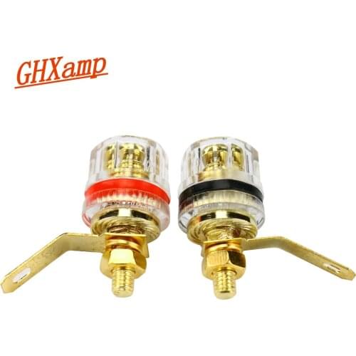 GHXAMP Banana Speaker Plug Jack Amplifier Binding Post Stage Speaker Terminal With Crystal Case Amplifier Socket Copper 2pcs