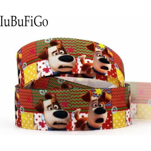 [IuBuFiGo] 10 yards New style ribbon 1"25mm Dog Printed Grosgrain ribbon Pets Cartoon Polyester wholesale ribbons DIY tape