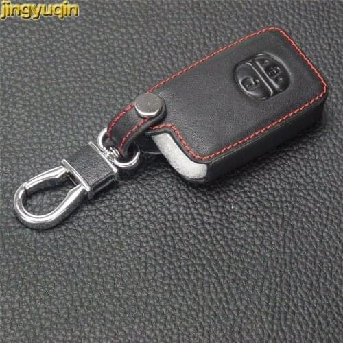 Jingyuqin 2 Buttons Folding Flip Car Key Case Cover Leather for Toyota Camry Highlander Crown Prado Land Cruiser Vitz Prius