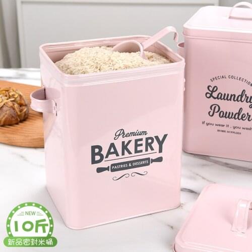 Bakery Flour Powder Rice Grain Laundry Storage Container for Kitchen Bathing Organizer Decoration Cat Dog Pets Food Box Spoon