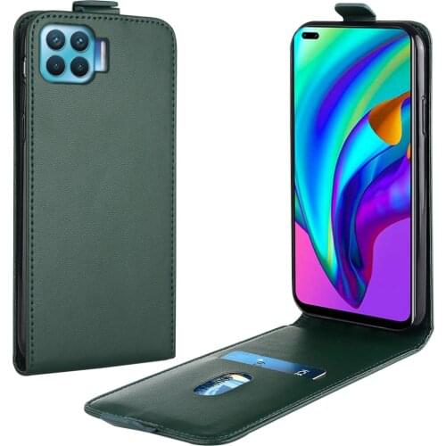 Flip Up and Down Leather Case for OPPO Reno4 F Case CPH2119 CPH2121 Vertical Cover for Reno 4 F Case Phone Bag