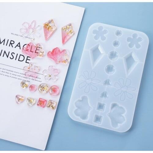 Crystal Silicone Mold Earring Homemade DIY Jewelry Pendant Mirror Epoxy Resin Silicone Molds