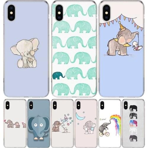 Cute Elephant Rabbit Bunny Phone Case for Apple Iphone 11 12 X Xs Pro Max Mini XR 7 8 6 6s Plus 7G 6G 5G 5S 5 SE +Shell Cover Co